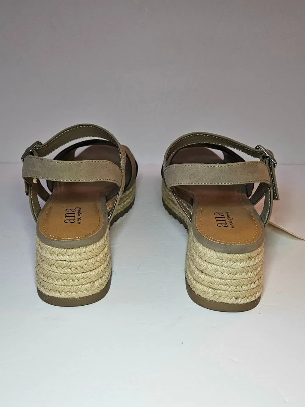 a.n.a Taupe Espadrille Platform Sandals Size 9